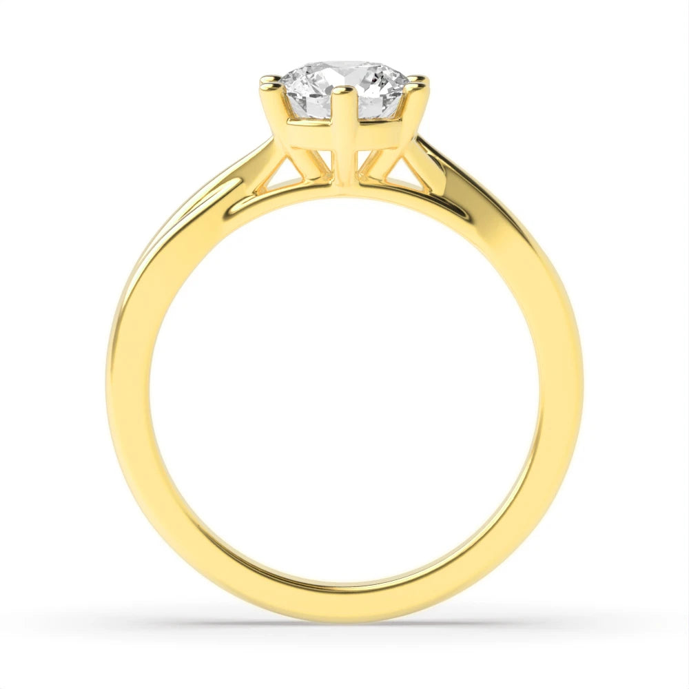 Single Halo Plain Shank Ring